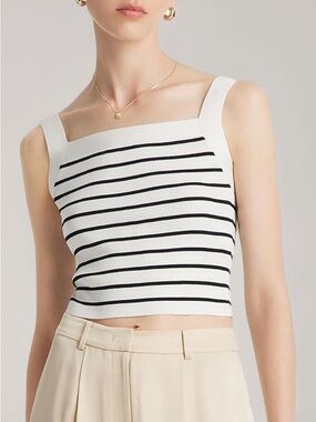 GOELIA Women's Square Neck Summer Ribbed Knit Tank Top